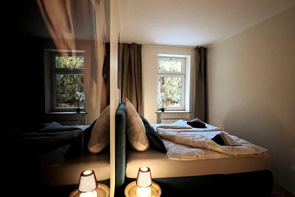 Soul-Apartment Terrasse Privat-Parkplatz Boxspringbett 55Zoll Tv Wlan Leipzig Buitenkant foto